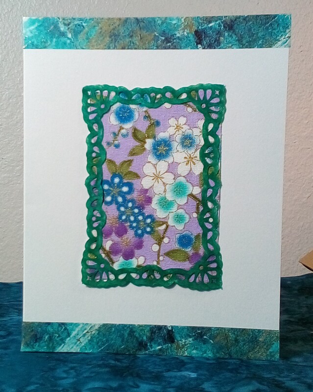 Fabric and Frame blank greeting card